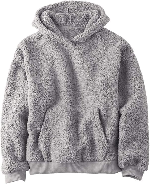 Haloumoning Kapuzenpullover Kinder Teddy Fleece Hoodie Unisex Warm Sherpa Sweatershirt Mädchen Junge