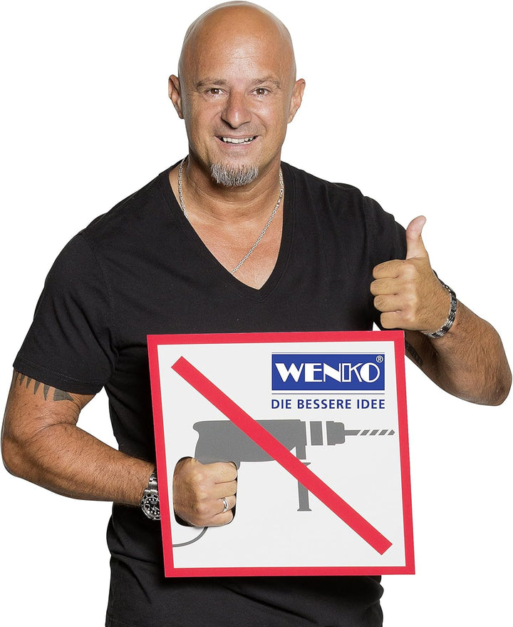 WENKO Turbo-Loc Wandablage, Wand Duschablage, Befestigen ohne Bohren, Verchromter Stahl, 23,5 x 10,5