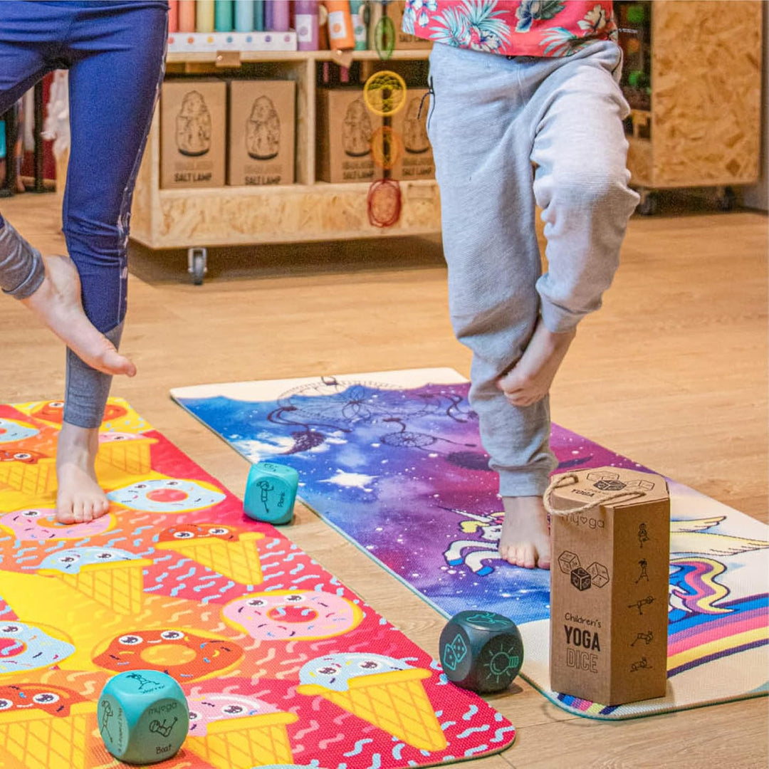 Myga Kinder Yogamatte | Rutschfest & Leichtes Gewicht | 6 mm Dicke | Ideal für Yoga, Bewegung, Spass
