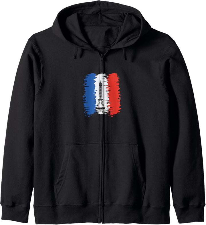 Paris Französische Flagge Kapuzenjacke