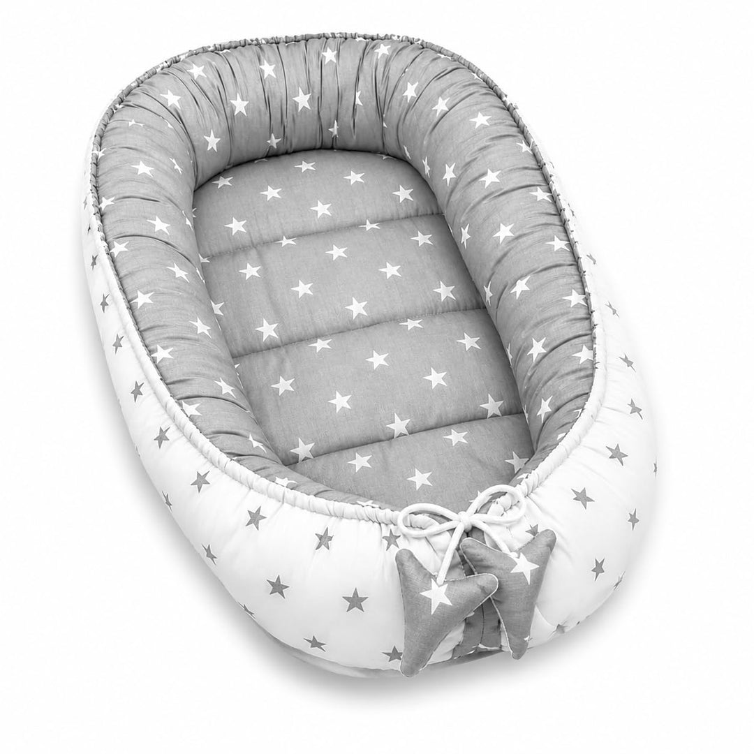 PIMKO Babynest Babynestchen für Baby Kuschelnest 2-seitig Babykokon für Säuglinge und Neugeborene Ba