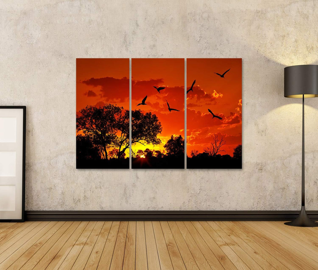 islandburner Bild auf Leinwand Landschaft Afrika Warmer Sonnenuntergang Bilder Wandbilder Poster Lei