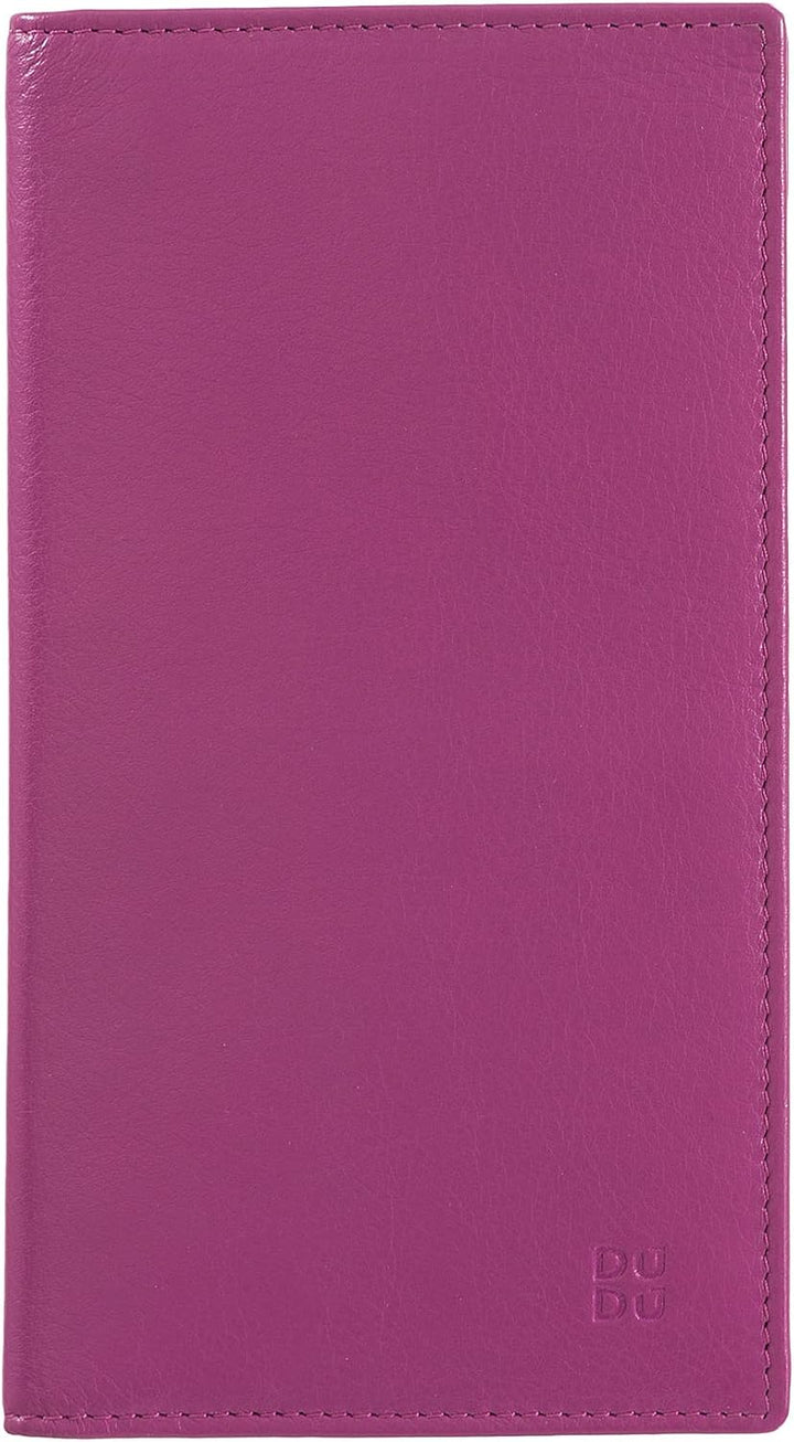 DUDU Brieftasche RFID-Schutz aus Leder bunt Gross mit 16 Karten-Fächern Fuchsia, Fuchsia