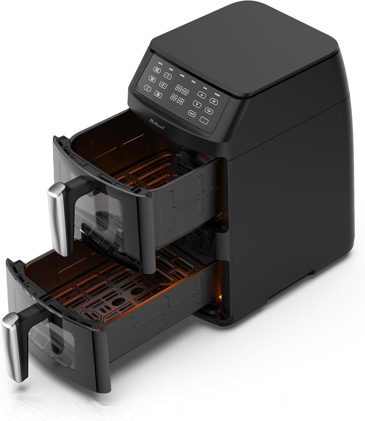 Heissluftfritteuse Doppelkammer XXL 11L | Double Stack Air Fryer 2 Kammern übereinander | 2500W Dual