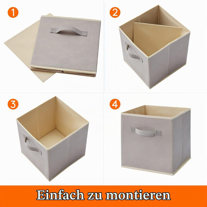 Lifewit 6 Stück 18L Faltbare Aufbewahrungswürfel, Mittel dekorative Aufbewahrungsboxen aus Stoff mit