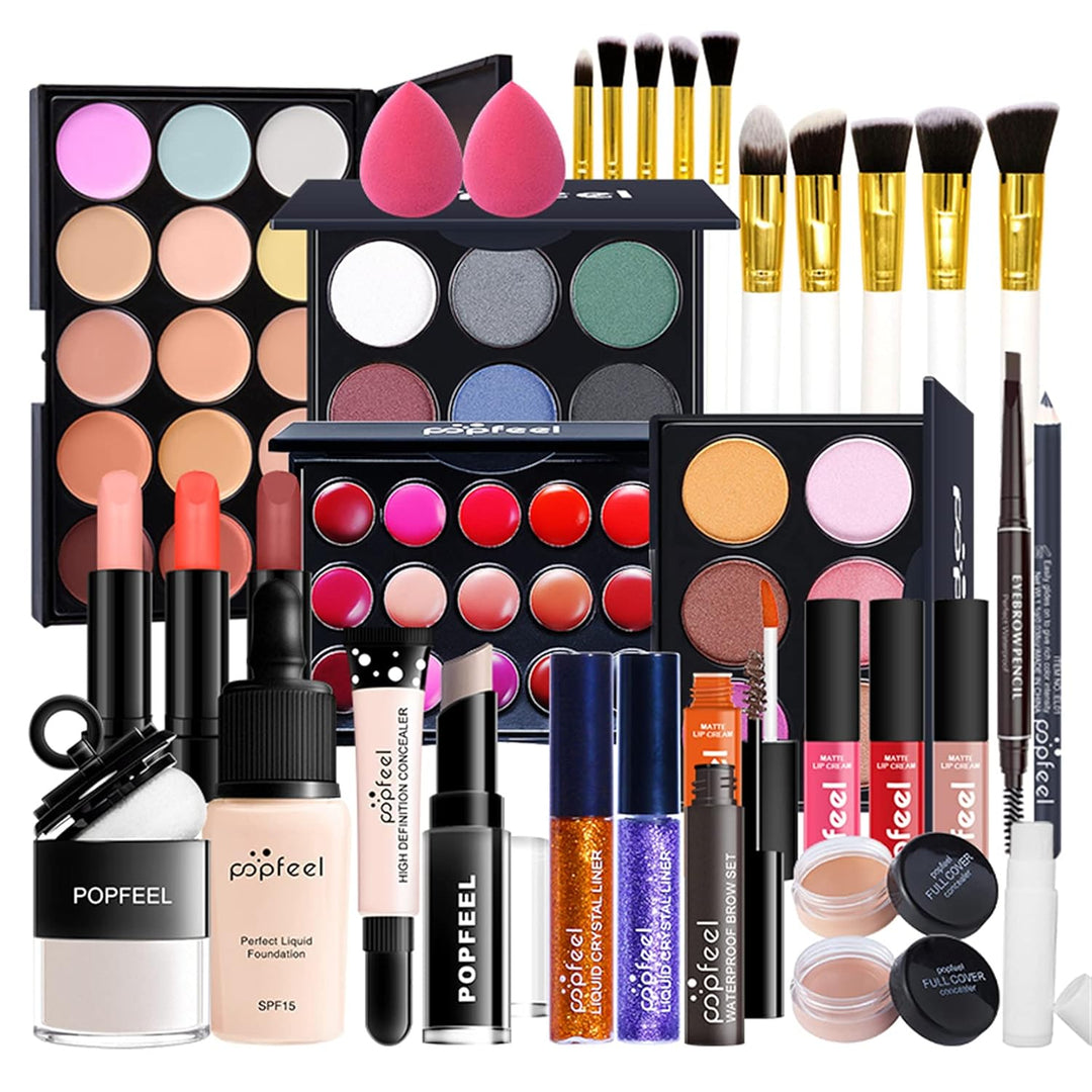 CHSEEA 7 Stück Schmink Geschenkset Mit Box Make-Up Set Kosmetik Makeup Paletten Schminkkoffer Enthäl