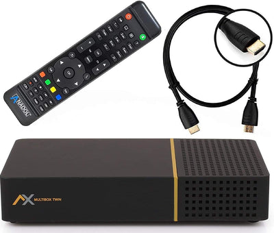 AX Multibox Twin 4K UHD E2 Linux Twin Sat-Receiver mit PVR Aufnahmefunktion, DVB-S2 Tuner, HDTV, 216