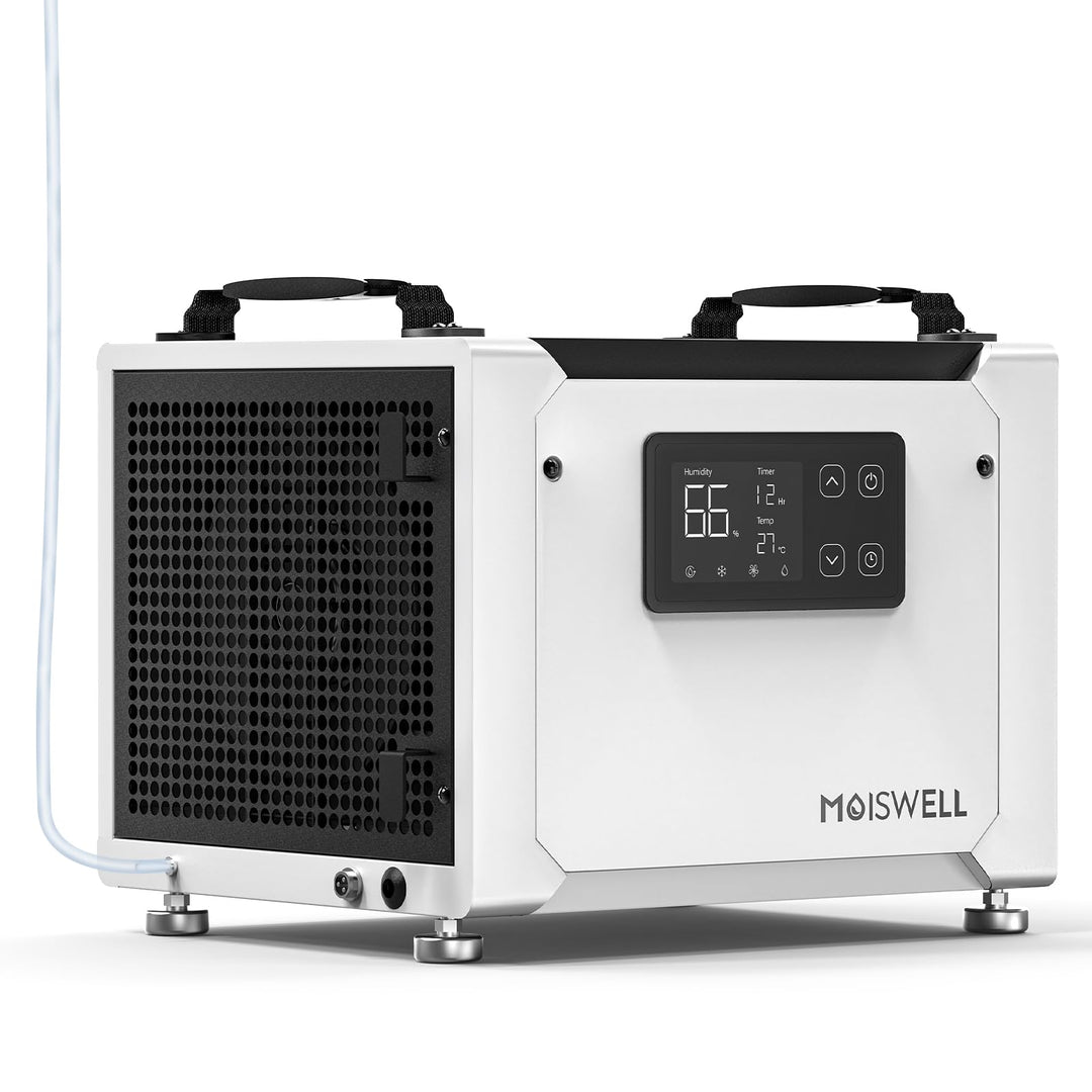 Luftentfeuchter mit Pumpe 35L/Tag – Effektiv gegen feuchte Räume &amp; Schimmel, für Keller, Kriechkelle