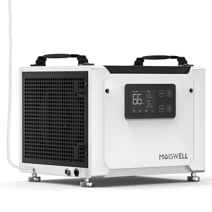 Luftentfeuchter mit Pumpe 35L/Tag – Effektiv gegen feuchte Räume &amp; Schimmel, für Keller, Kriechkelle