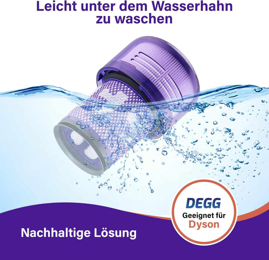 DEGG Hepa Filter - Kompatibel mit Dyson V12 Detect Slim - Waschbares Staubsaugerfilter - Ersatzfilte