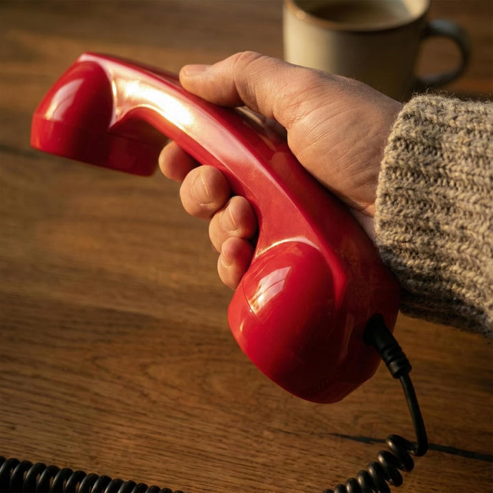 Opis Technology 60s Micro Retro-Telefonhörer für Handy und Smartphone, inkl. aktivem USB-C-Adapter f