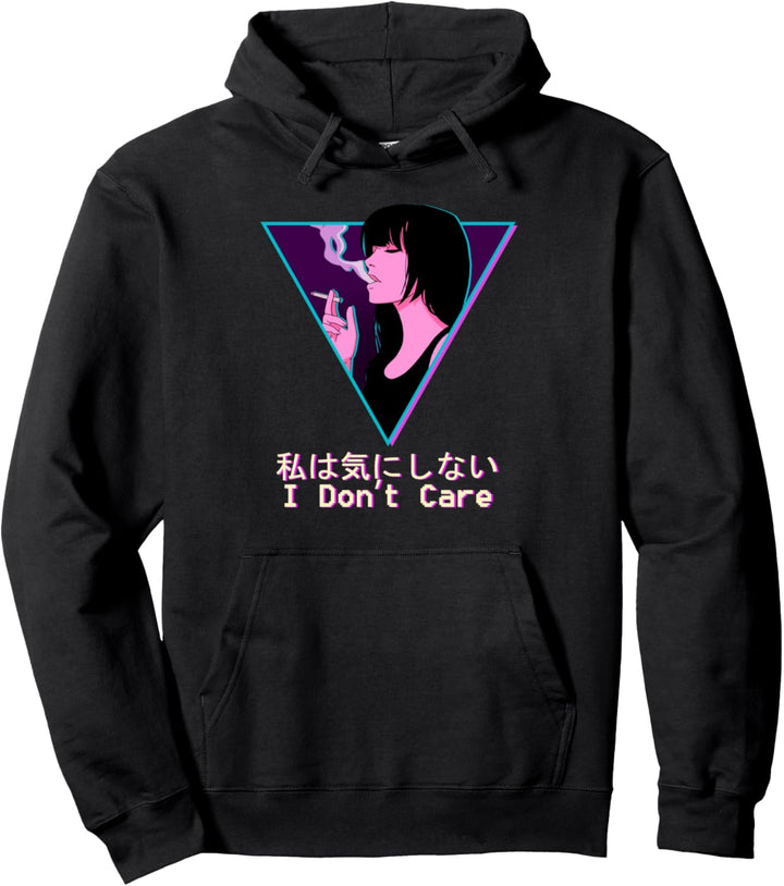 Japanese Vaporwave Aesthetic Offline Sad Anime Girl Pullover Hoodie