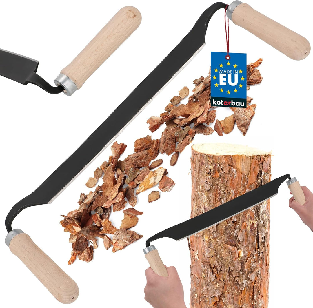 KOTARBAU® Zugmesser für Holz geschmiedet 280 mm Baumschäler Ziehmesser für Holz Rindenschäler Wagner