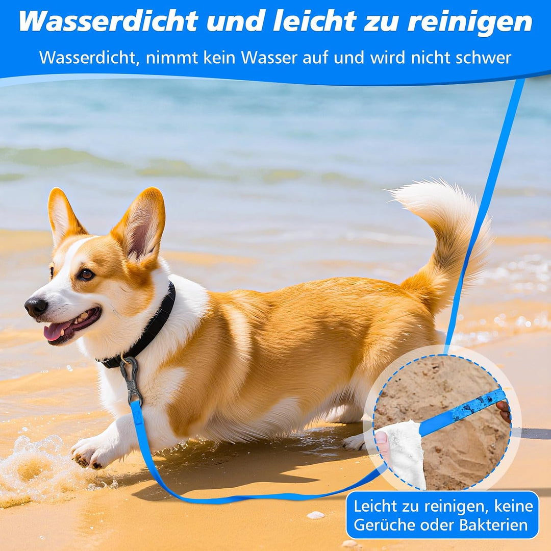 X XBEN Wasserfest Schleppleine für Hunde,3M 5M 10M 15M 20M 30M Gummierte Schleppleine mit Abschliess