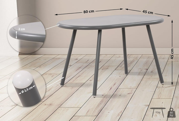 CLP Couchtisch Velva I Ovaler Loungetisch für draussen und drinnen I Gartentisch wetterfest und UV-b