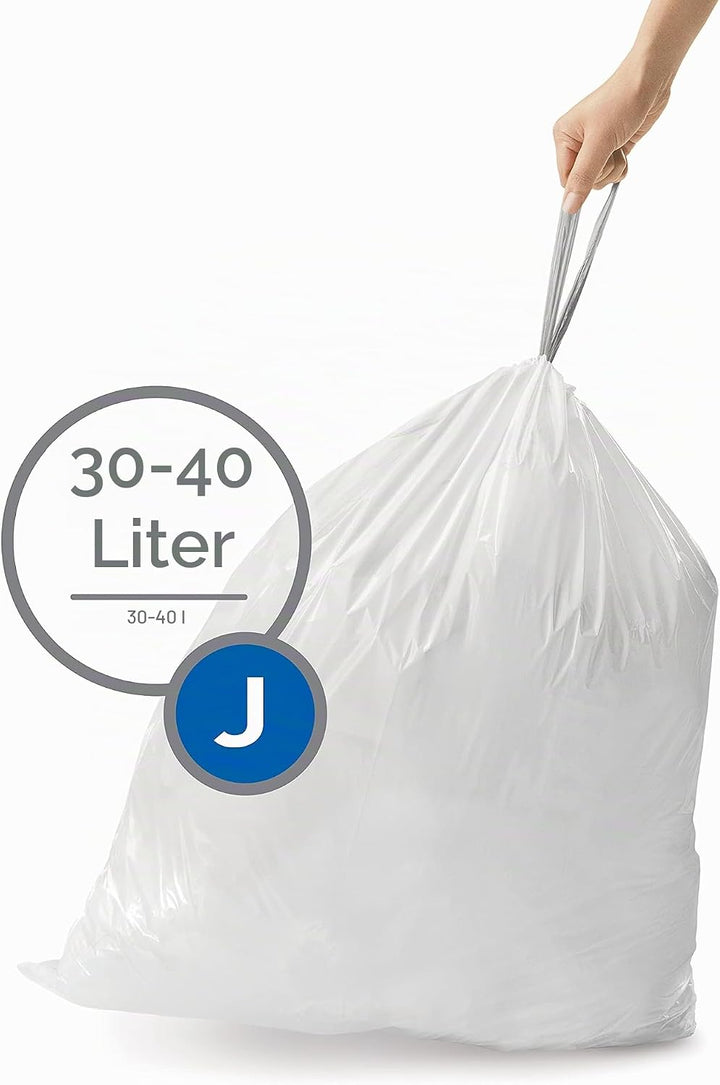 simplehuman CW0259 Code J passgenaue Müllbeutel, 30-45 Liter, 3 x Packung mit 20 (60 Stück), weisser