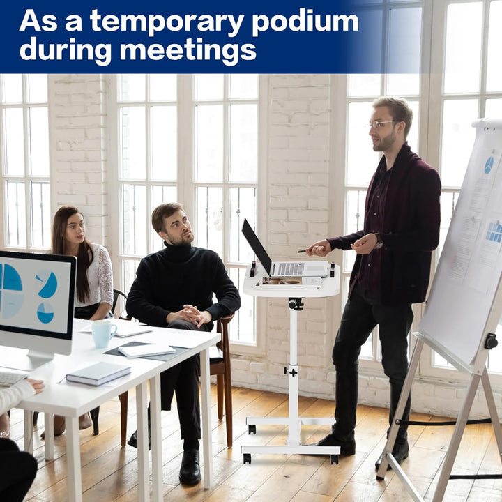 mosegor Mobiler Beistelltisch Höhenverstellbarer Pflegetisch für Bett mit 4 Rollen, 60×40cm Laptopti