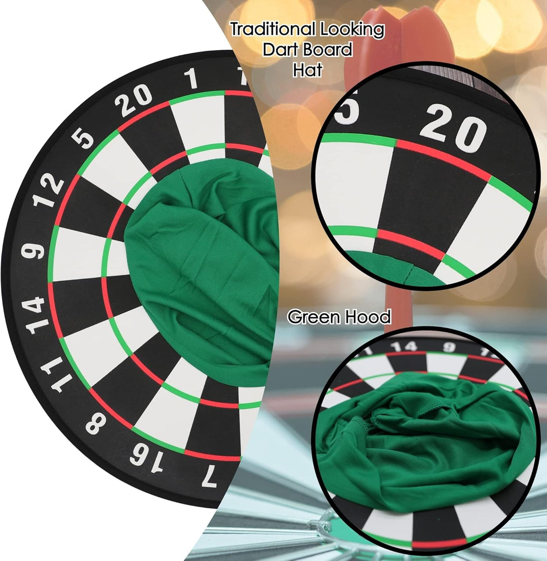 DARTSCHEIBE KOSTÜM HUT UNISEX DARTSCHEIBE NEUHEIT SPORT ZUBEHÖR MIT BEFESTIGTER KAPUZE PERFEKT FÜR J