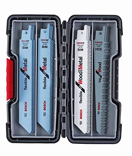 Bosch Professional 100 Stück Säbelsägeblatt S 922 BF Flexible for Metal (für Metall, 150 x 19 x 0,9