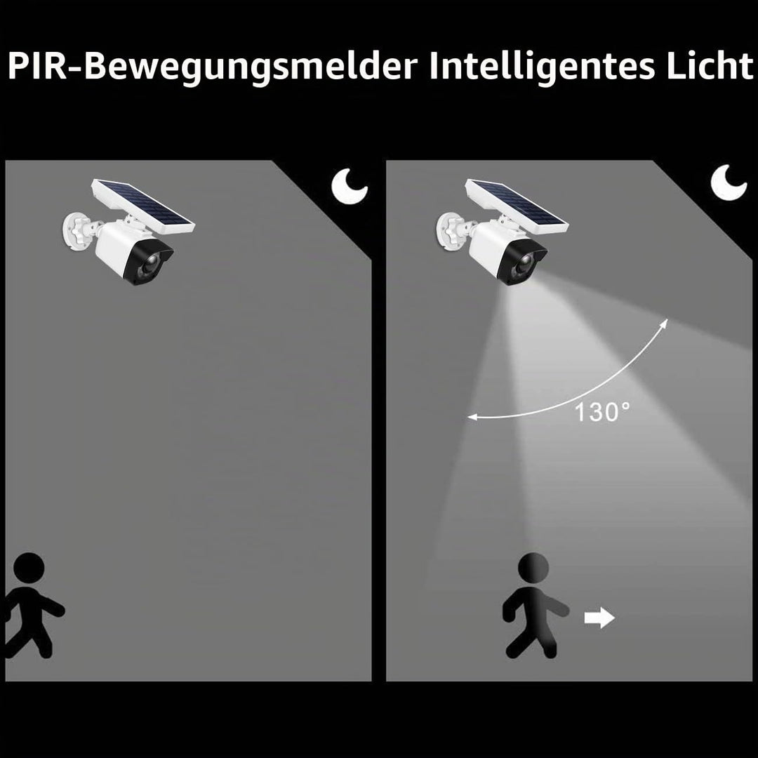 Aottom Dummy Kamera mit Solarlampe Aussen mit Bewegungsmelder, Solarbetriebene Kamera Attrappe Überw