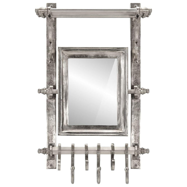 Hothingwell Gepäckträger zur Wandmontage, Aluminium, mit Spiegel, Nickel | Verstellbare Schiebehaken