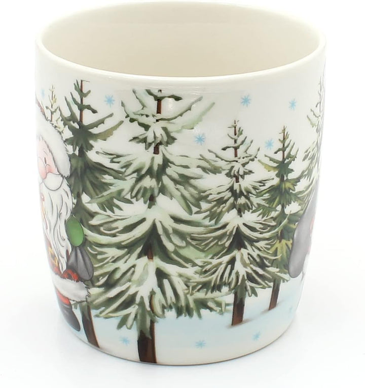 Dekohelden24 Porzellan Weihnachts-Tassen - Becher als 3er Set, Höhe: 9 cm - Ø 9,5 cm, Fassungsvermög
