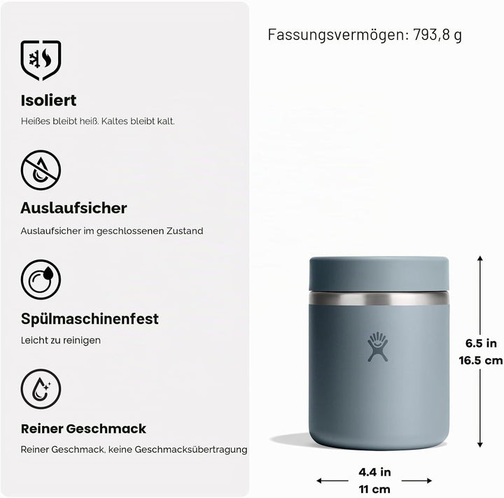 Hydro Flask – Insulated Food Jar 828 ml (28 oz) – Auslaufsicher, Edelstahl, TempShield - Isolierung