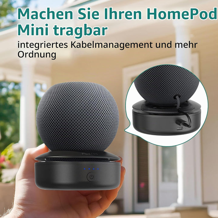 PlusAcc Akku Kompatibel mit HomePod Mini - Tragbare Ladestation Batterie Ständer Home Pod Mini Zubeh