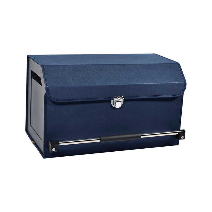 Auto Kofferraum Organizer, Zusammenklappbarer Leder Kofferraumtasche mit Deckel und Stabilem Griff A
