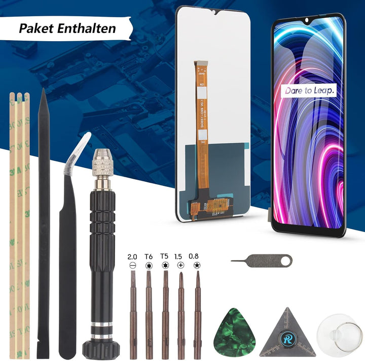 RongZy Display für Realme C25Y RMX3265 LCD Bildschirmersatz Digitizer Touchscreen Montiert Ersatz mi