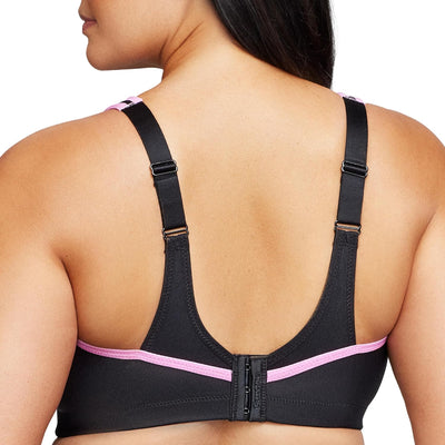 Glamorise Damen Bustier BH mit Perfektem Halt Sports Bra, Undurchsichtige 75C Schwarz/Pink, 75C Schw