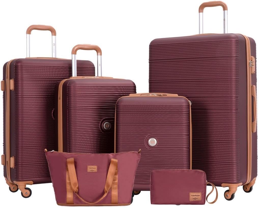 Travelhouse Bari Premium Kofferset 6-teilig – Robust & leichtes ABS Hartschalen Trolley Set mit 4 Ko