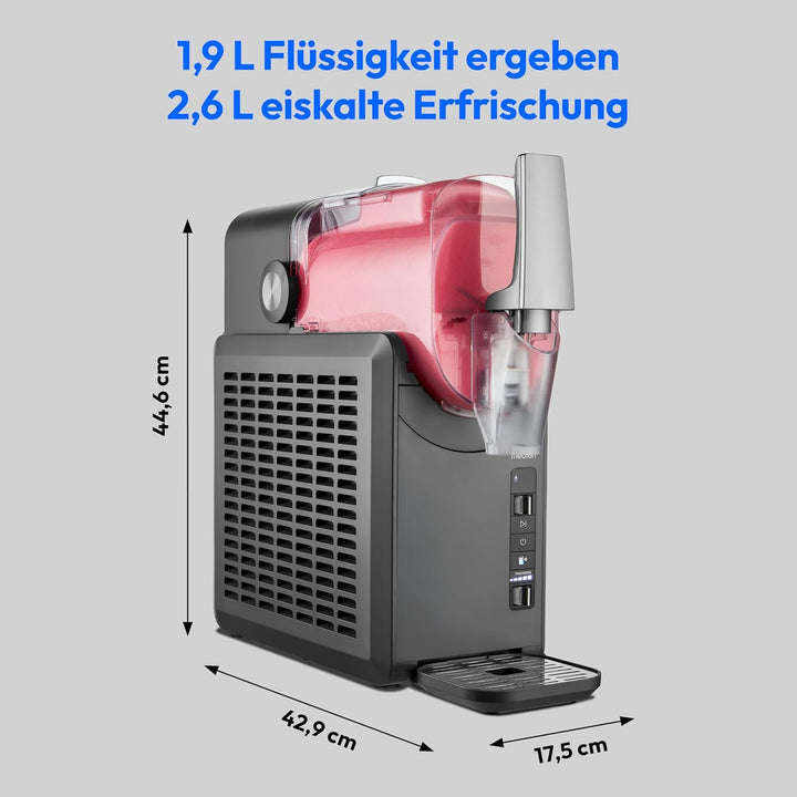MEDION Slush Maschine (2,6 Liter Slush-Eis Kapazität, 1,9 Liter Fassungsvermögen, Slush Ice Maker fü