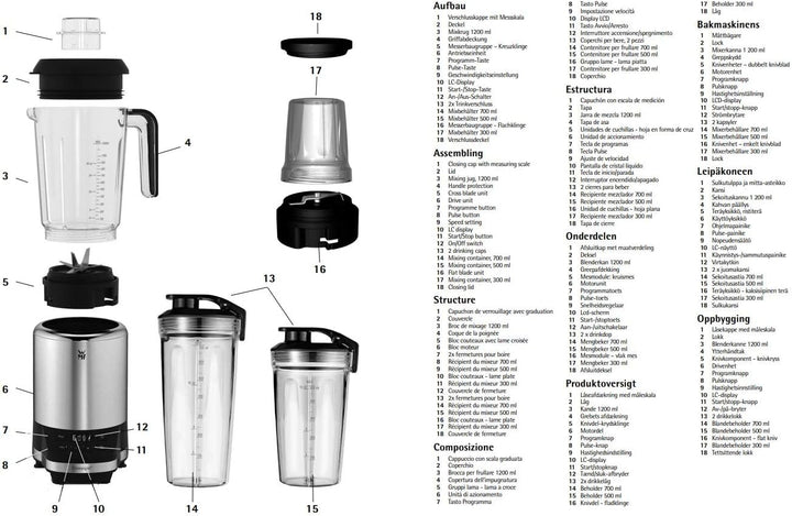 WMF Kult Pro Multifunktionsmixer Hochleistungsmixer, 30.000 U/min, Smoothie Maker, Standmixer, Ice-C