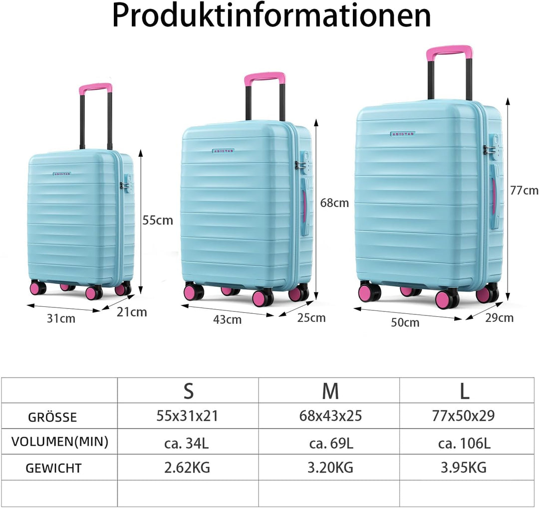 Hartschalenkoffer gross 76x51x30cm - Leicht Koffer & Trolleys aus PP - Mariner Reisekoffer mit 4 Rol