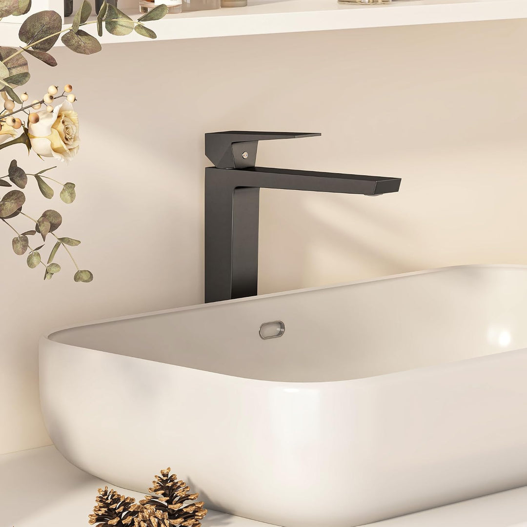 Badezimmerwasserhahn Edelstahl Bleifrei – Rostfrei Anti-Spritz, Warm/Kalt Mischbatterie, Einhebelmis