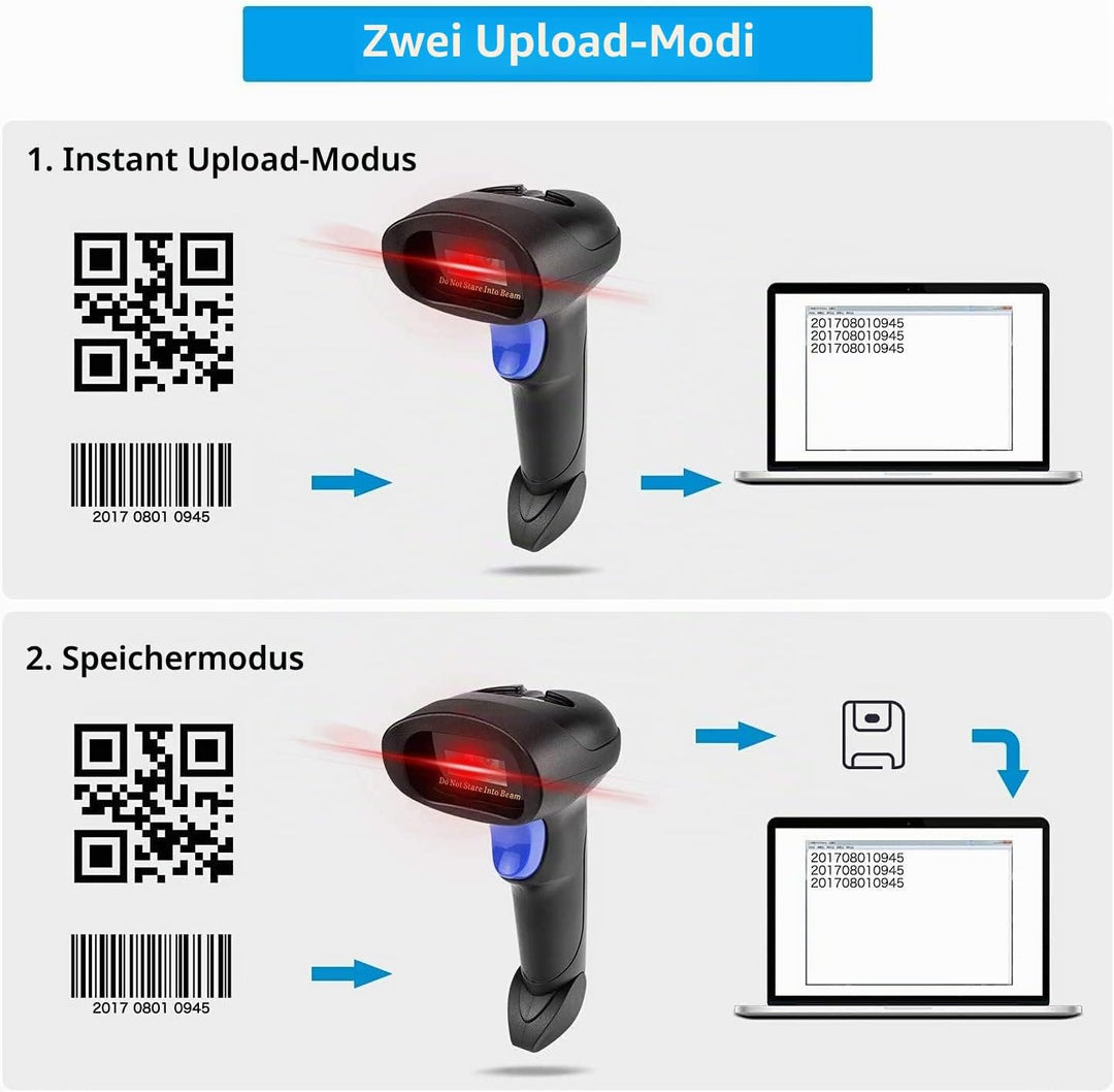 NetumScan Kabelloser 2D-Barcode-Scanner - Tragbarer Barcode-Leser/Scanner QR PDF417 DataMatrix Maxic