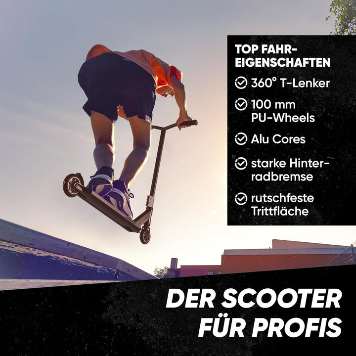 Apollo Stunt Scooter - Star Pro, eloxierter Profi Stuntroller, Kinder Scooter mit ABEC 9 Kugellagern