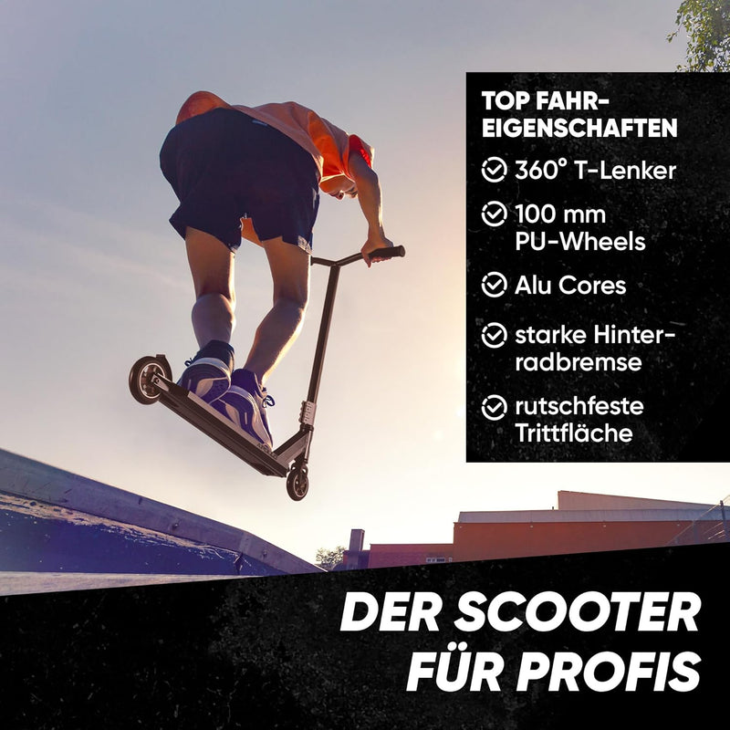 Apollo Stunt Scooter - Star Pro, eloxierter Profi Stuntroller, Kinder Scooter mit ABEC 9 Kugellagern