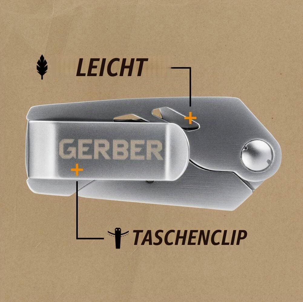 Gerber Cuttermesser, EAB Utility Lite, Klappbar, Klingenlänge: 3,8 cm, Edelstahl, Silber, 31-003036