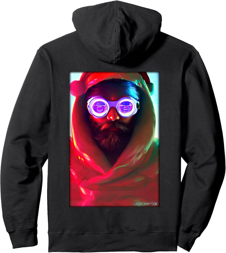 Weihnachtsmann Cyber Punk Weihnachten Zukunft Sci-Fi Technik Pullover Hoodie