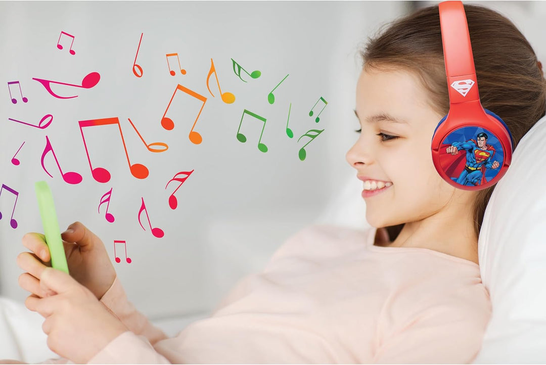 Lexibook - Superman - Kinderkopfhörer 2-in-1 Bluetooth und Kabel – Stereo, kabellos, mit Kabel, laut