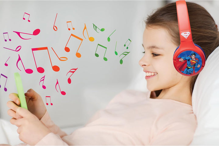 Lexibook - Superman - Kinderkopfhörer 2-in-1 Bluetooth und Kabel – Stereo, kabellos, mit Kabel, laut