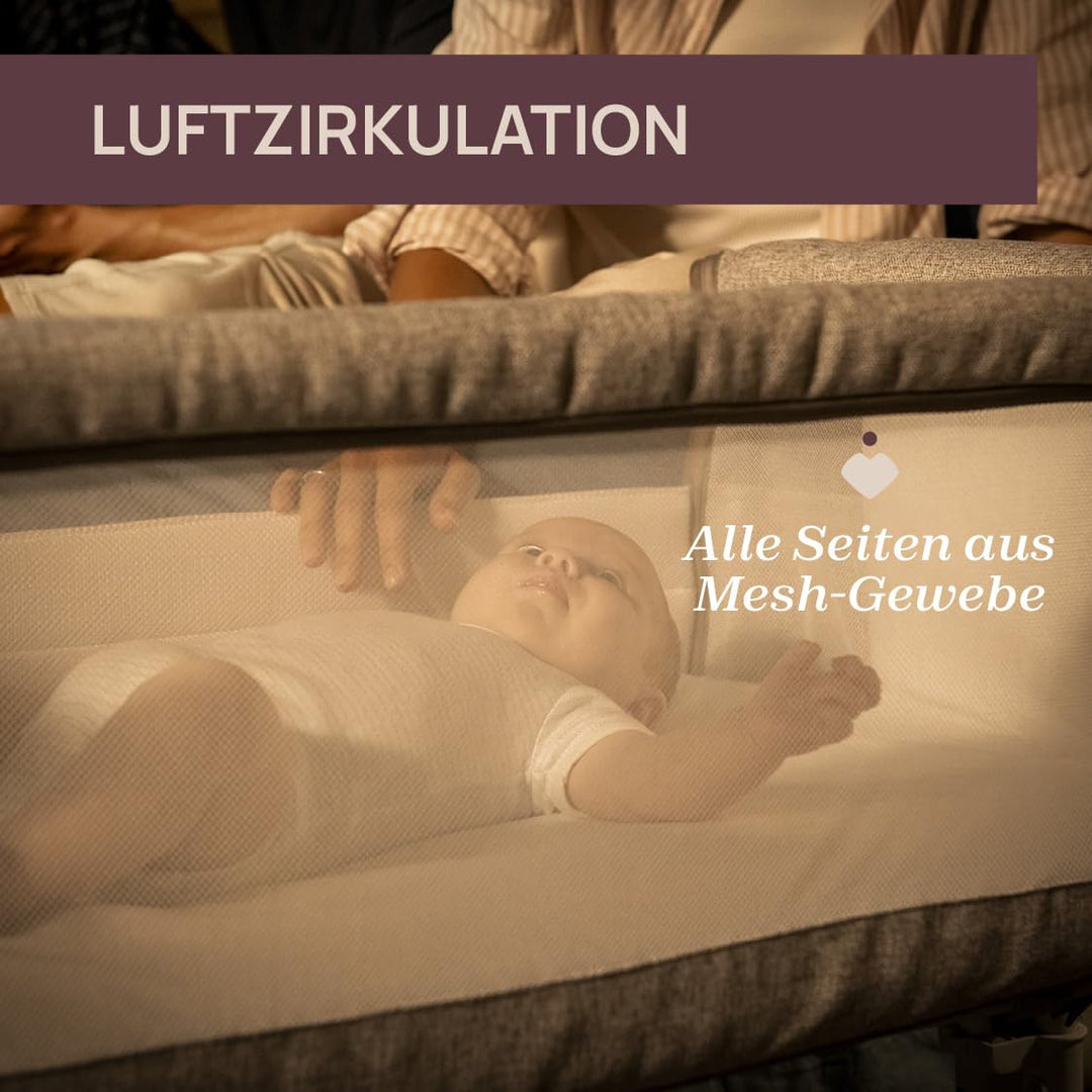 Chicco Next2Me Armonia Baby Beistellbett, aufklappbare Seitengitter, 11 Höhenstufen, höhenverstellba