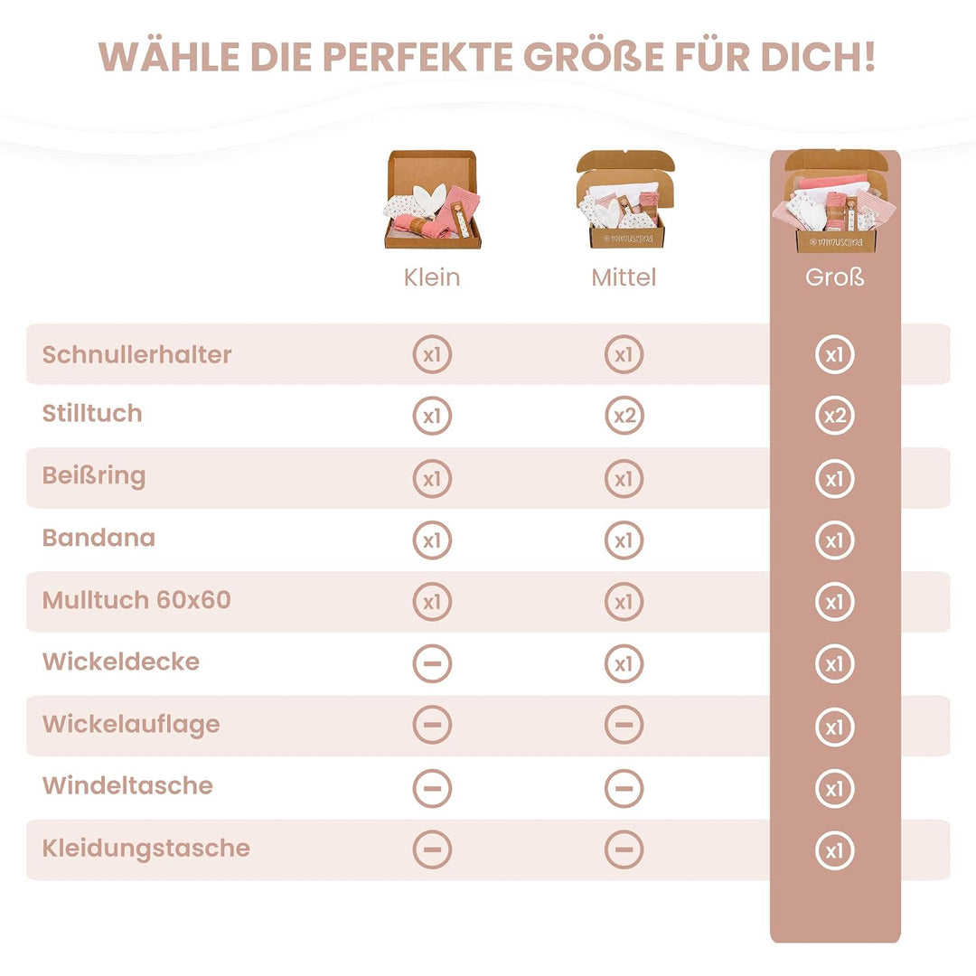 MIMUSELINA Pack Neugeborenen Geschenk | Baby Geschenk Mädchen oder Junge | Babygeschenke zur Geburt