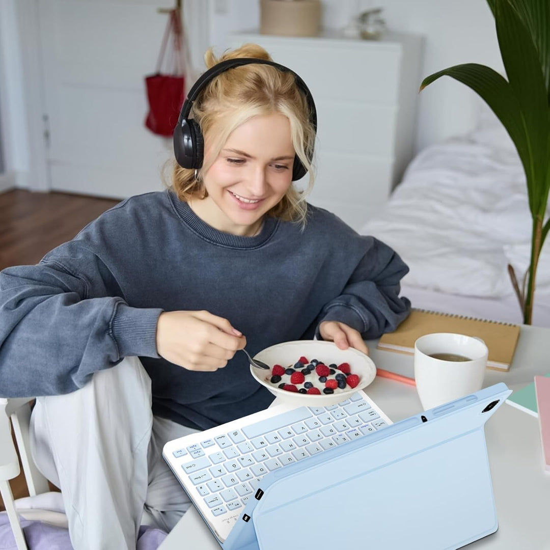 Lielax Hülle mit Tastatur für Samsung Galaxy Tab S6 Lite (Deutsches QWERTZ)-Magnetically Detachable