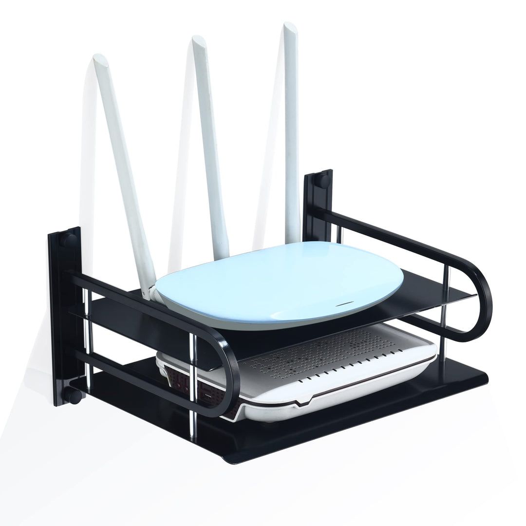HNVNER Projektor Wand Regal, Router Ablage, Kabelboxen Halterung Multimedia Wandständer für AV-Recei