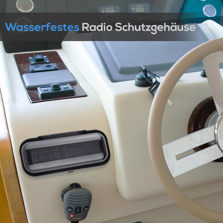 Pyle PLMRCB1 Schutzabdeckung für Radios (wasserdicht, für Boote geeignet) Schwarz, Schwarz