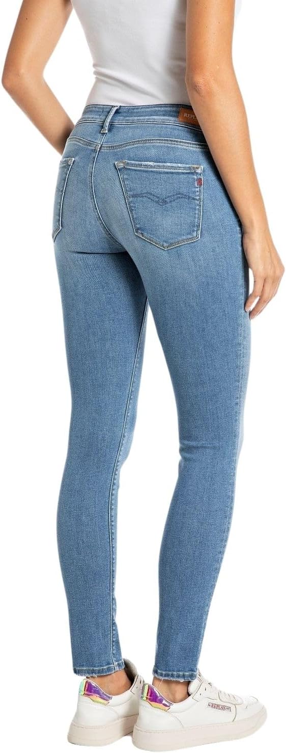 Replay Damen Jeans New Luz Skinny-Fit 27W / 30L Medium Blue 009-6, 27W / 30L Medium Blue 009-6