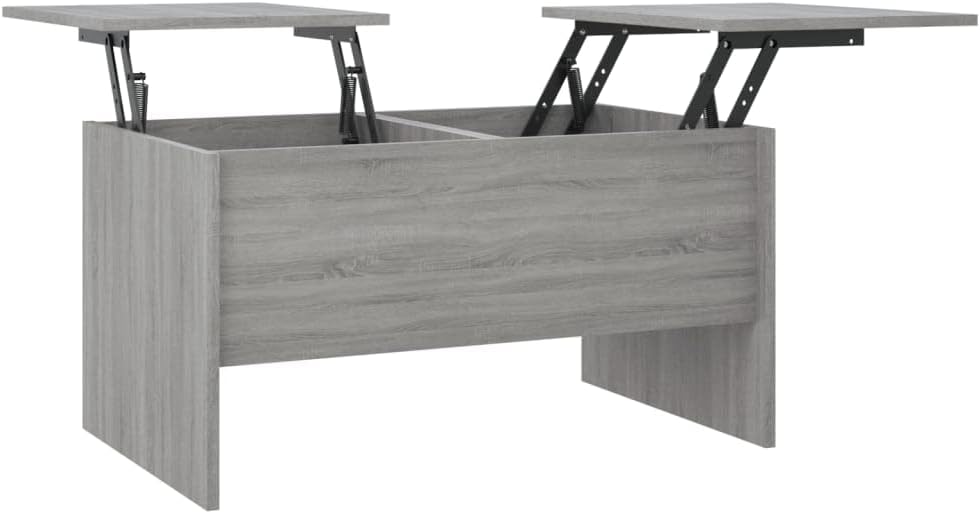 WIFESE Couchtisch Höhenverstellbar 80x50x42,5 cm Beistelltisch Holz Wohnzimmertisch Modern Stilvolle